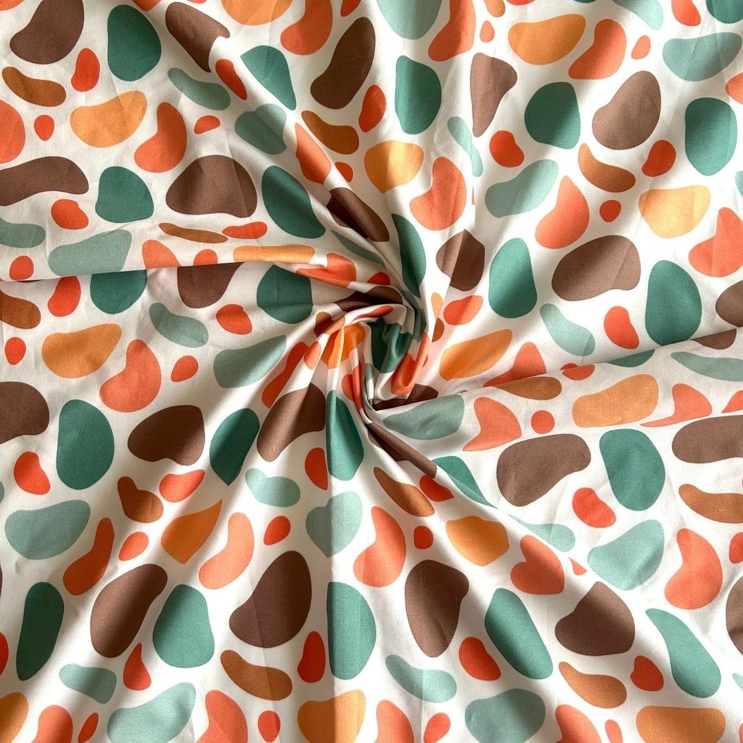 Abstract Pattern Cotton Poplin Fabric / DRY - 23 

