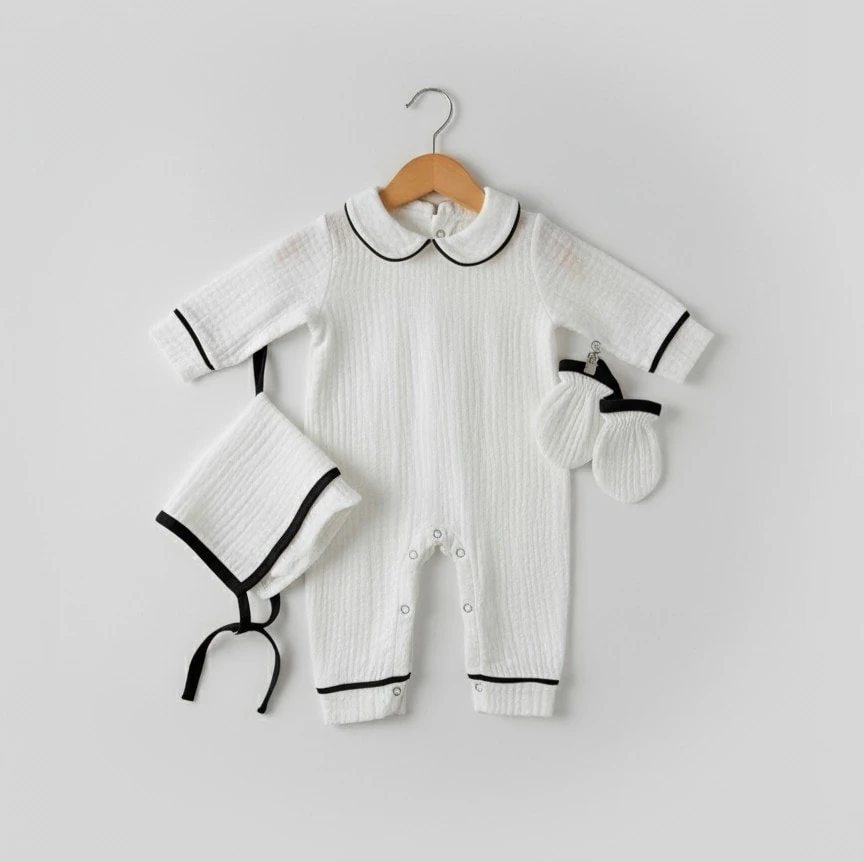 Müslin Tulum 3'lü Set | Yenidoğan & Bebek Giyim