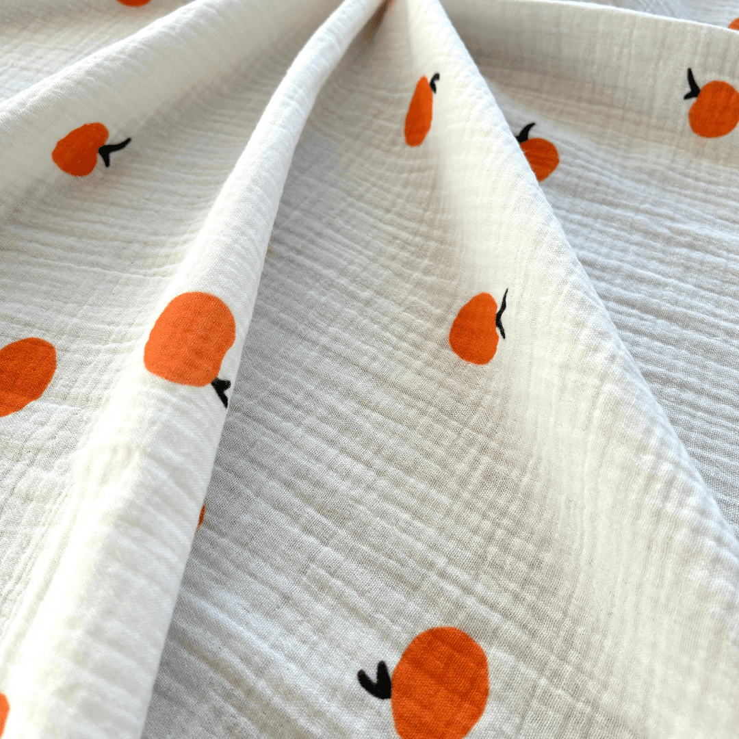 Apricot Pattern Double Layer Cotton Muslin Fabric / DRY 133 
