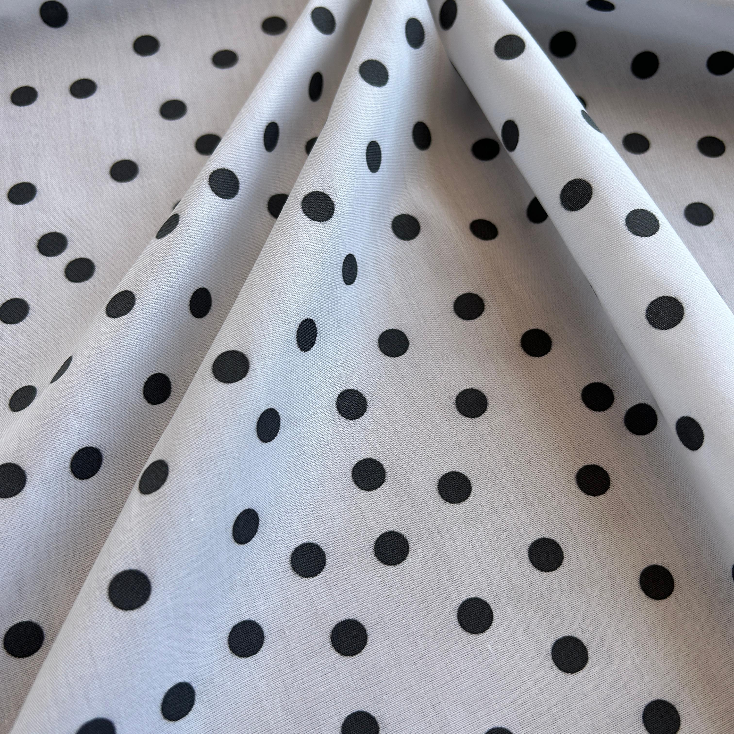 Cotton Poplin Fabric with Small Polka Dot Pattern / DRY 159 
