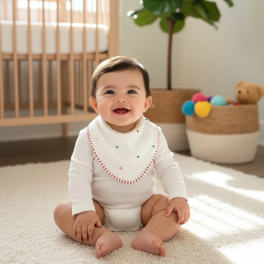 Çok Amaçlı Desenli 4N1 Müslin Önlük / Omuz Bezi - Renkli Kalpler