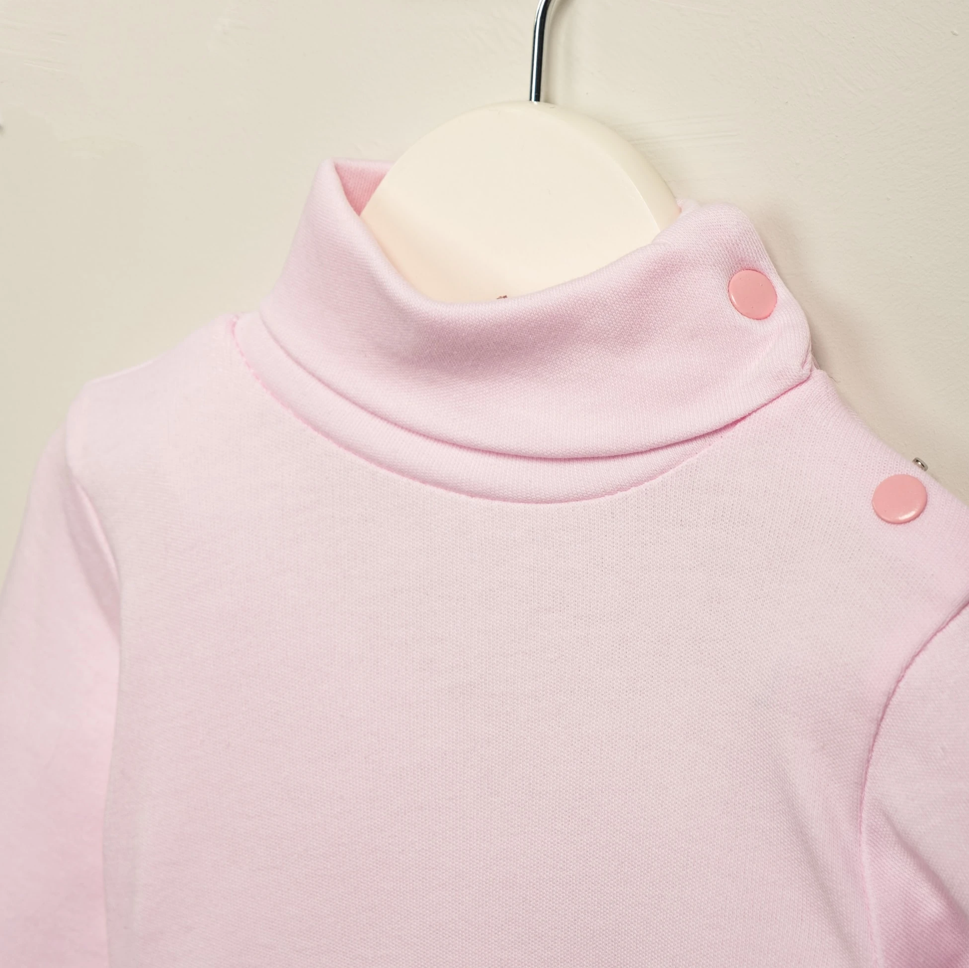 Boğazlı Uzun Kollu Kız Bebek Body | Bebek Giyim - Pembe