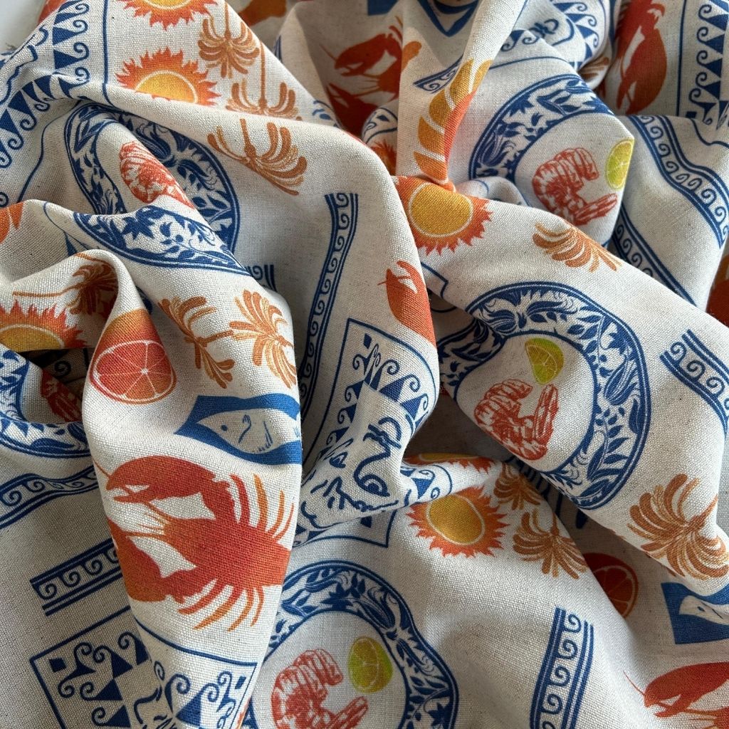 Toptan Viskon Keten Kumaş / Yaz Temalı / DRY - 163