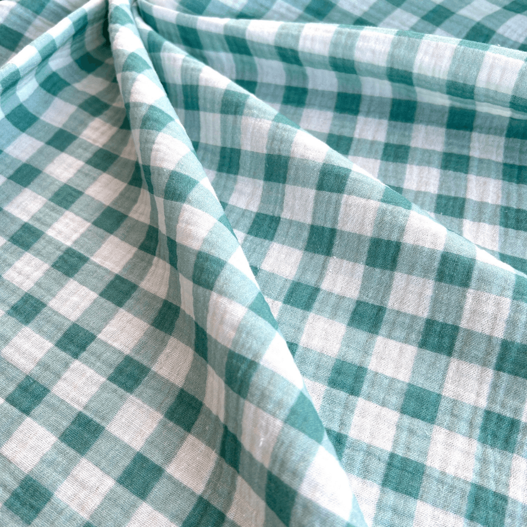 Plaid Pattern Double Layer Cotton Muslin Fabric / DRY 126 
