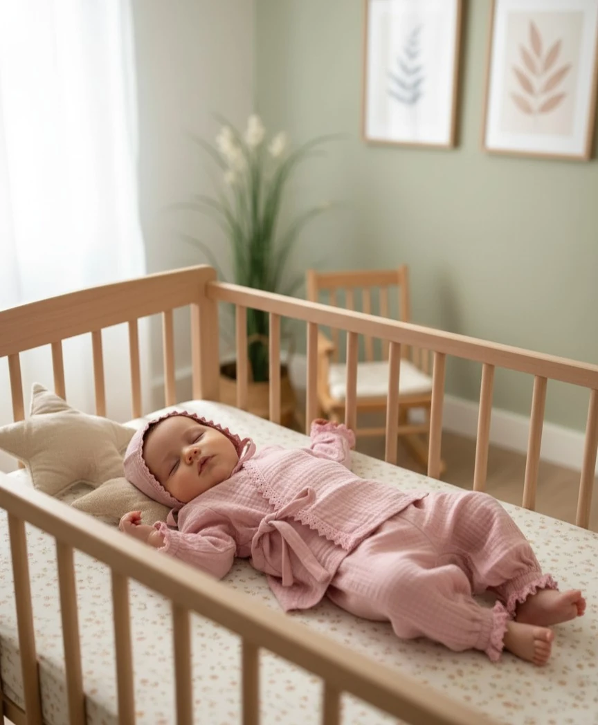 Kız Bebek Müslin Alt Üst Takım 3'lü Set | Yenidoğan & Bebek Giyim - Koyu Pembe