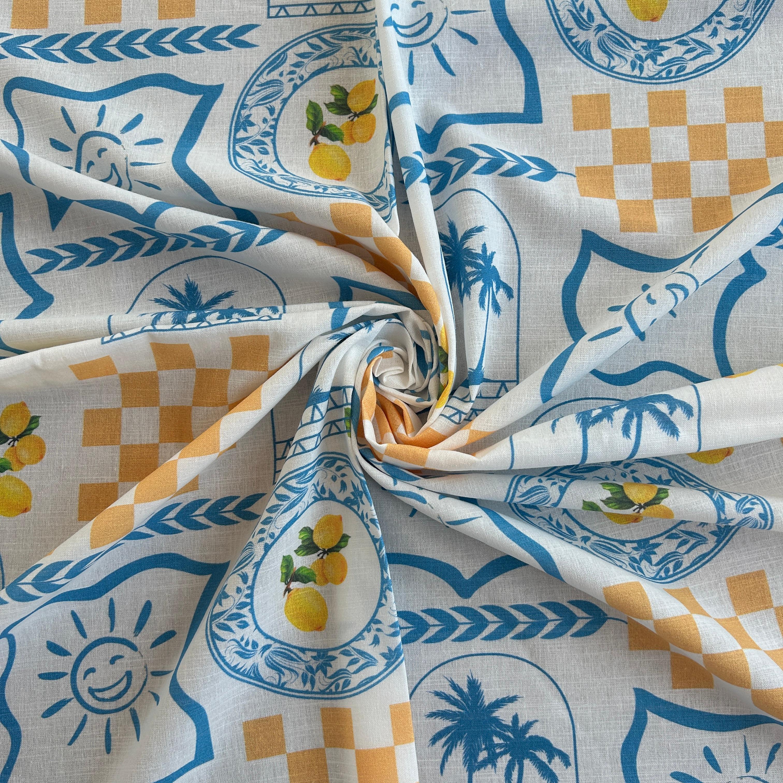 Summer Theme Pattern Cotton Linen Fabric / DRY 168 
