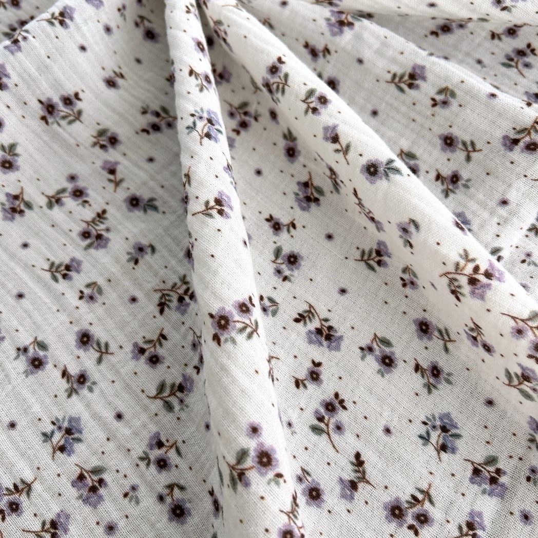 Çift Kat Müslin Kumaş / Çıtır Çiçek Desenli / DRY 225