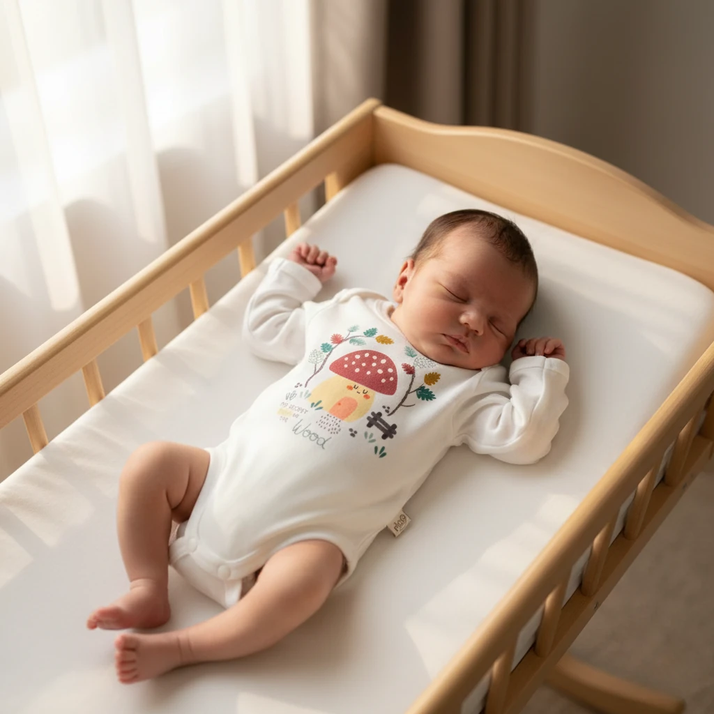 Mantar Desenli Uzun Kollu Bebek Body | Yenidoğan & Bebek Giyim