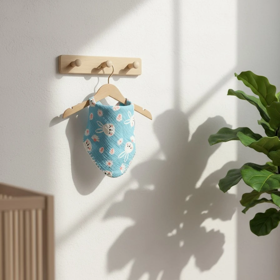 Çok Amaçlı Desenli 4N1 Müslin Önlük / Omuz Bezi - Tavşan