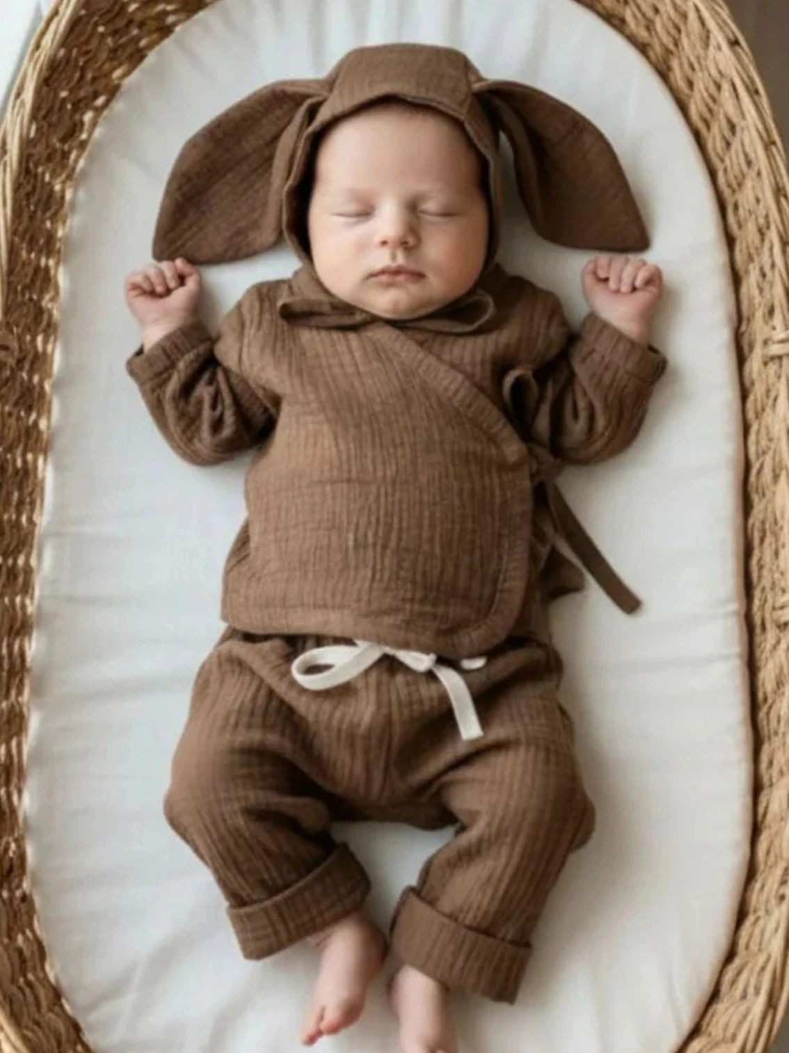 Anne Bebek Takımı | Kahverengi Kalp Desenli | DLB 1056