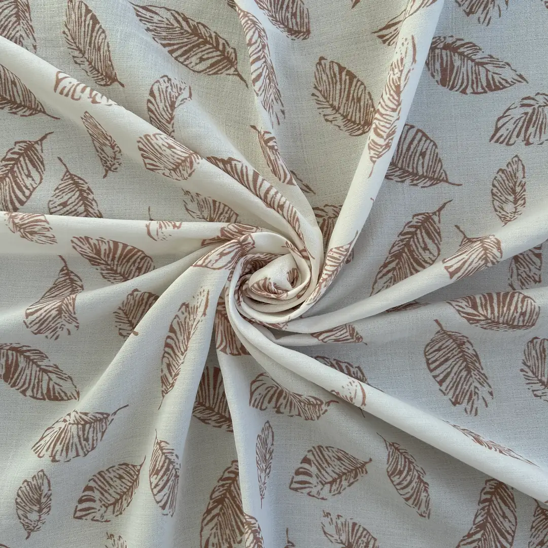 Toptan Müslin Kumaş / Yaprak Desenli / DRY - 195