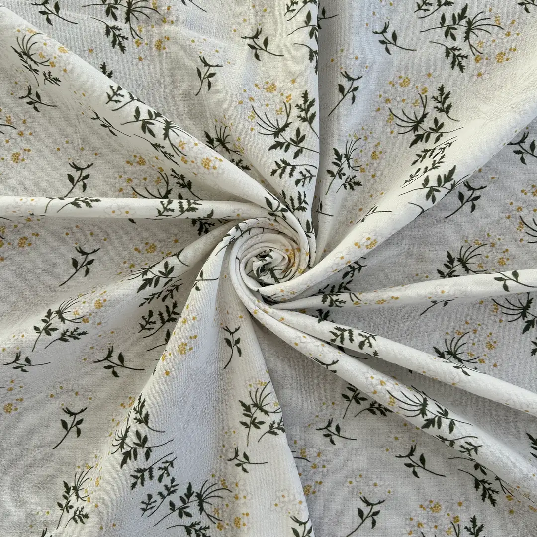 Toptan Müslin Kumaş/ Çiçek / Papatya Desenli / DRY - 183