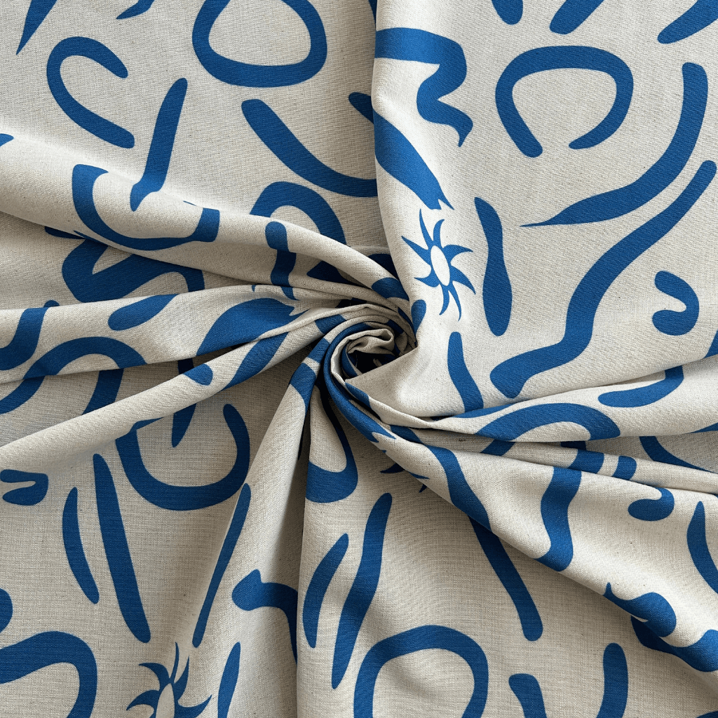 Abstract Pattern Viscose Linen Fabric / DRY - 164 
