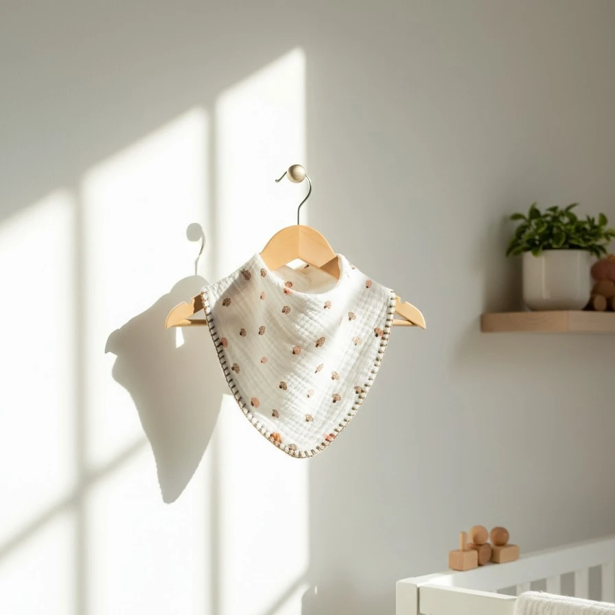 Çok Amaçlı Desenli 4N1 Müslin Önlük / Omuz Bezi - Ekru Mantar