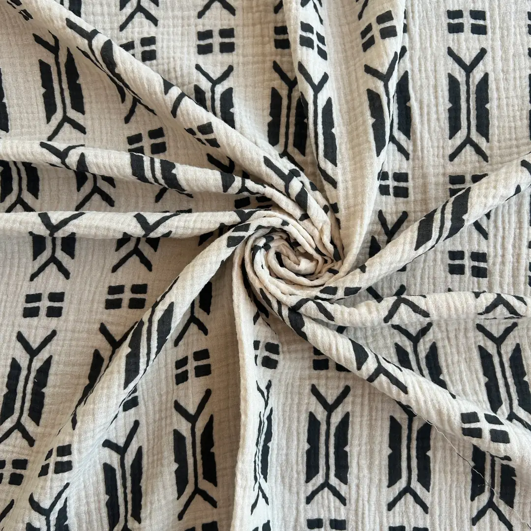 Toptan Müslin Kumaş / Krem Zemin Bohem Desenli / DRY - 162