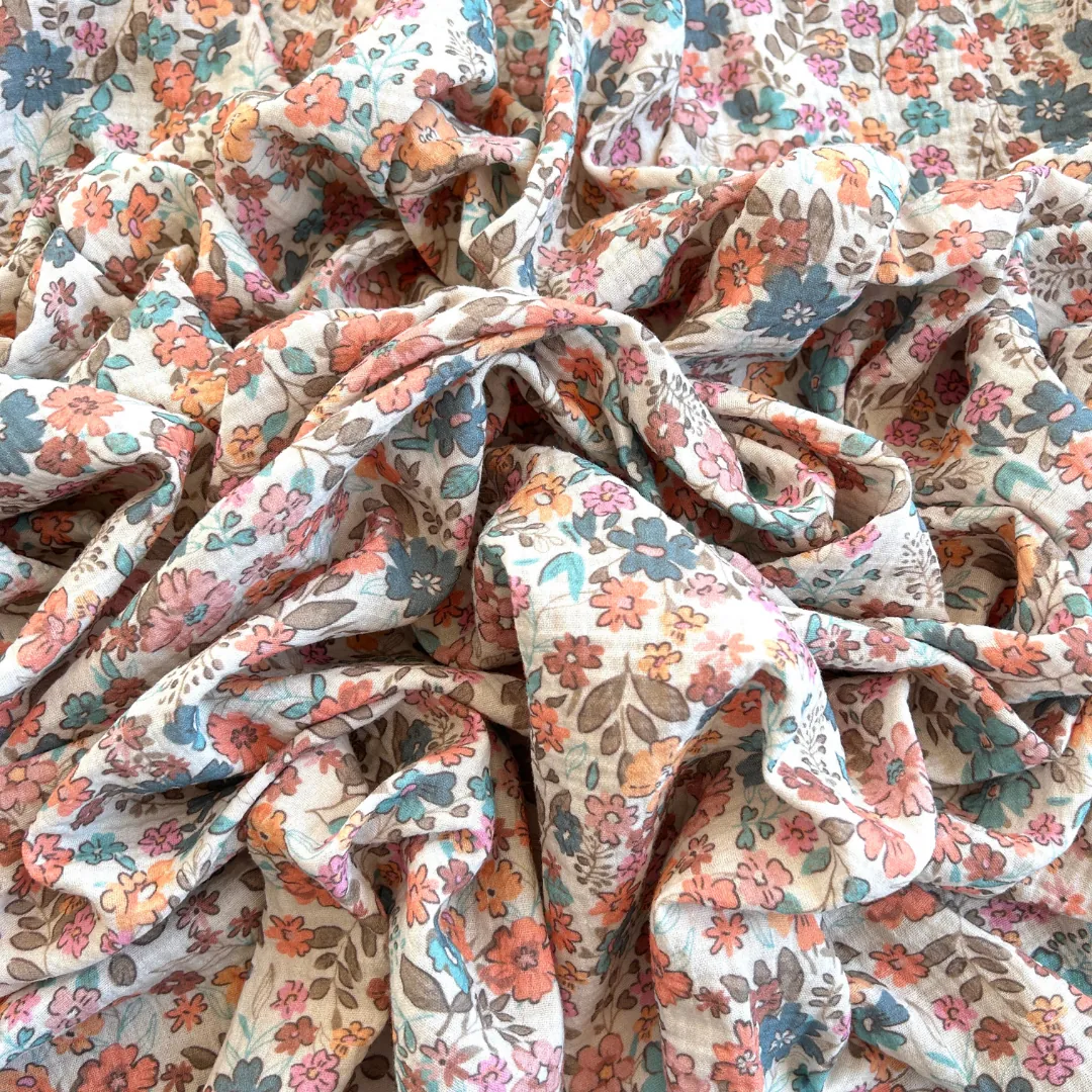 Toptan Müslin Kumaş / Çıtır Çiçek Desenli / DRY - 30