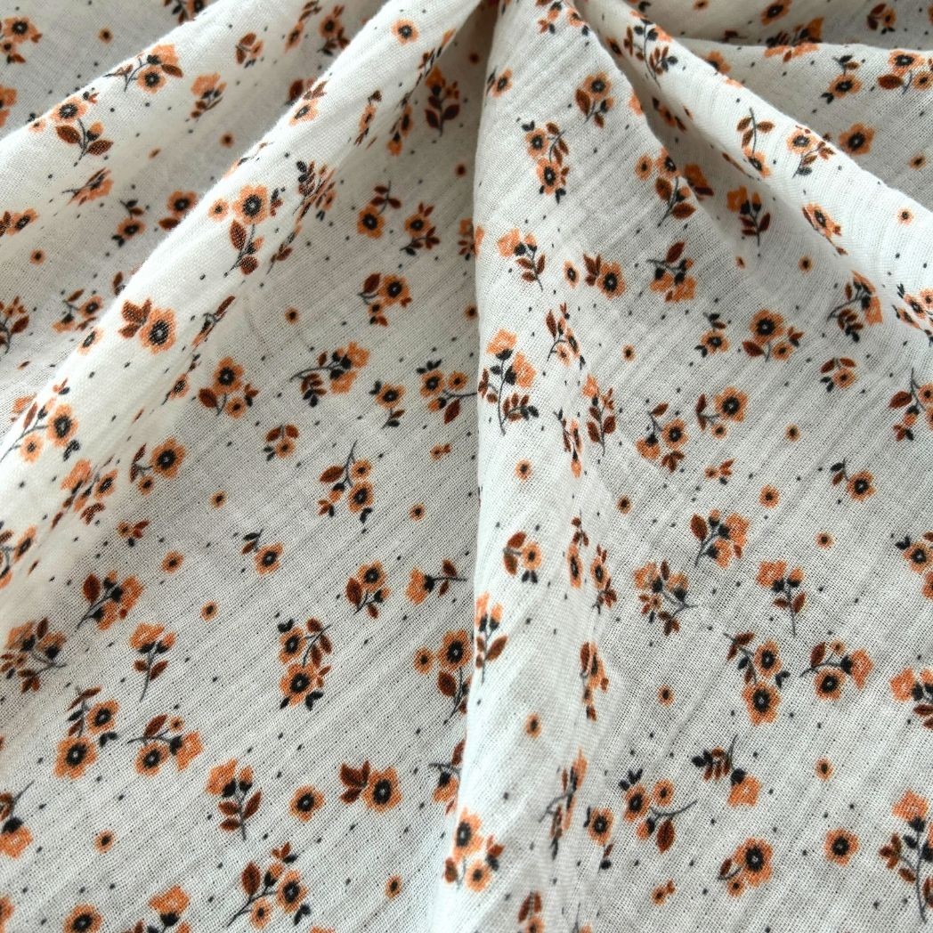 Çift Kat Müslin Kumaş / Çıtır Çiçek Desenli / DRY 225