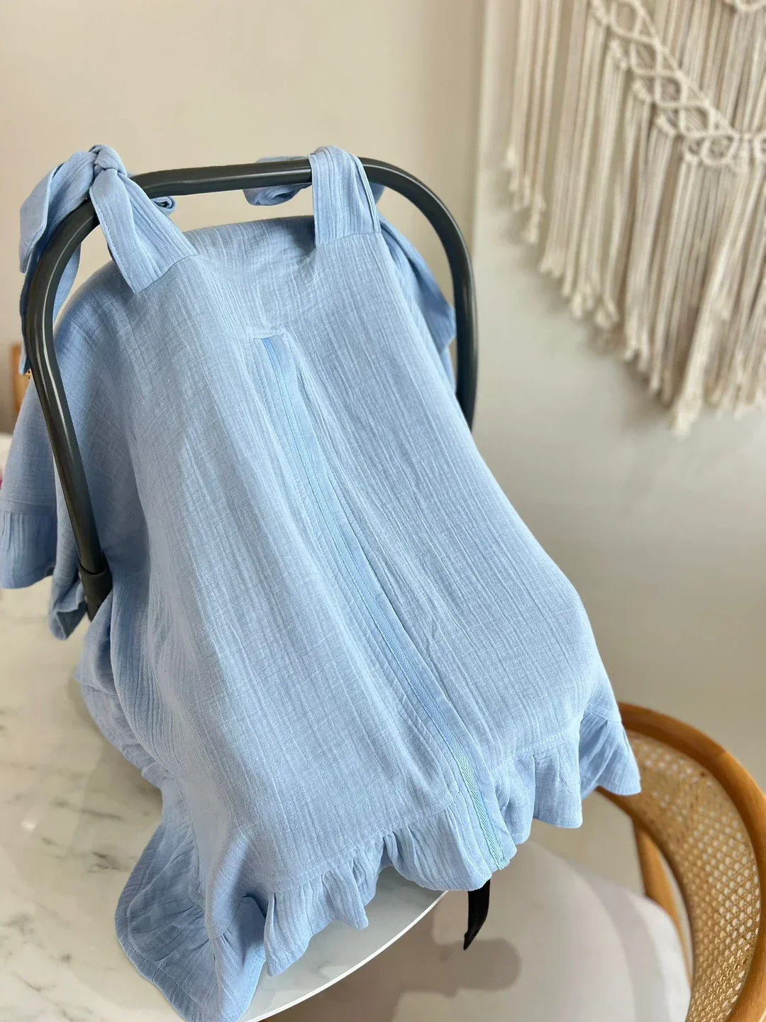 Müslin Puset Örtüsü | Bebek Aksesuarları - Mavi