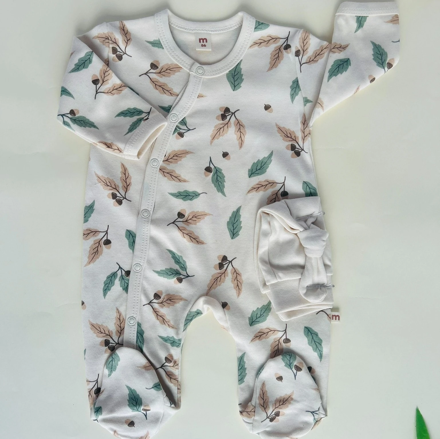 2'li Tulum Set Yaprak Desenli | Yenidoğan & Bebek Giyim - Yeşil