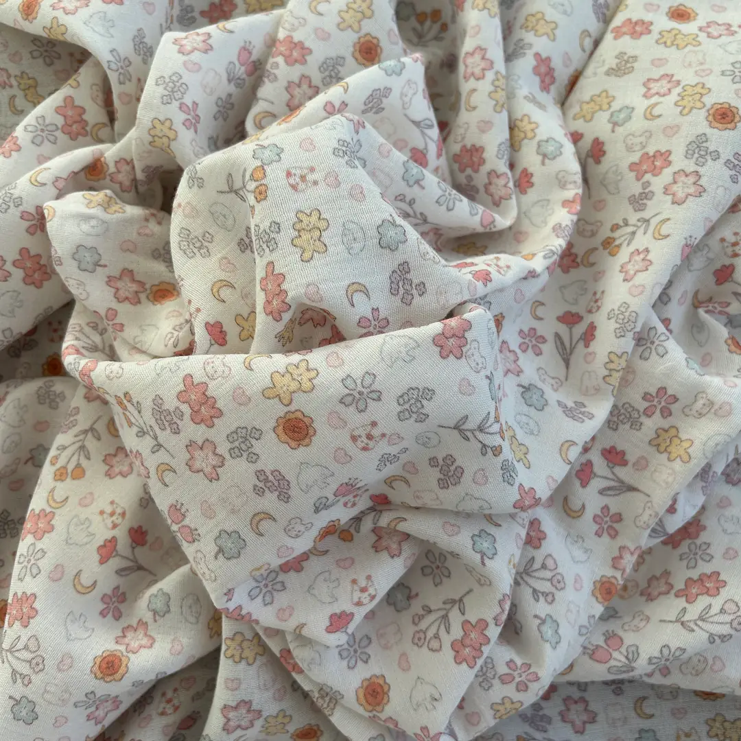 Toptan Müslin Kumaş / Çıtır Çiçek Desenli / DRY - 200