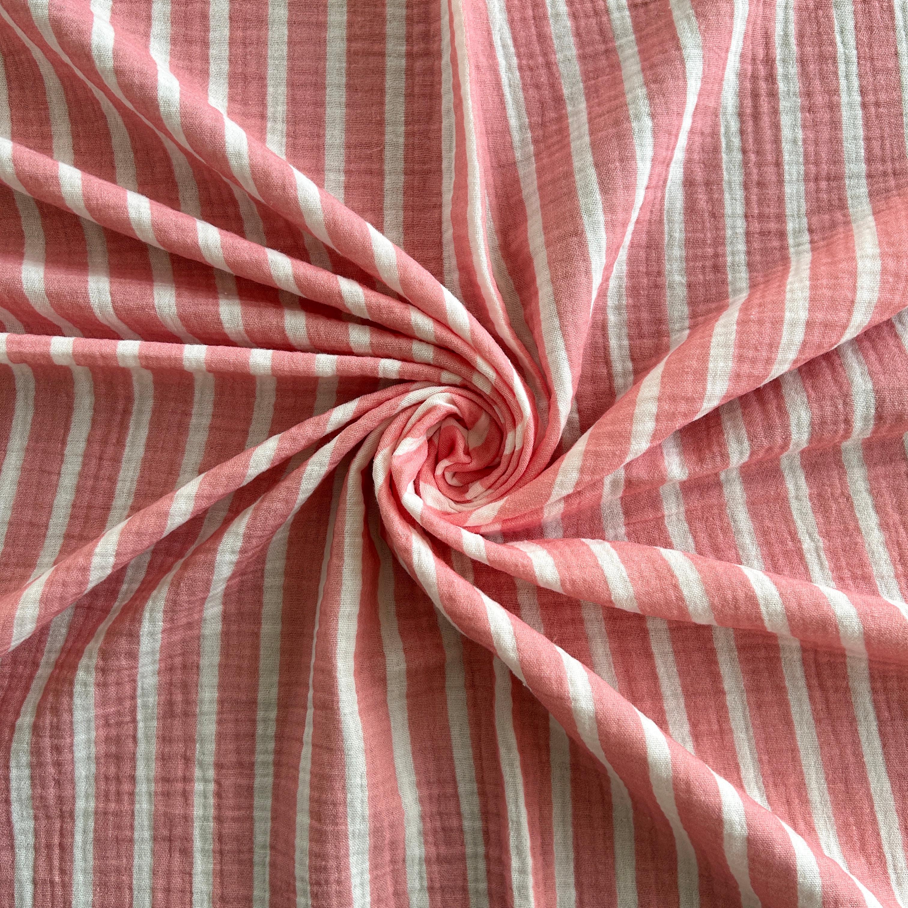 Striped Double Layer Cotton Muslin Fabric / DRY 153 
