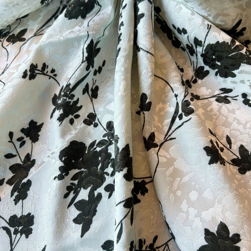 Elbiselik Kumaş / Jakarlı Floş Viskon Saten / DRY 5004