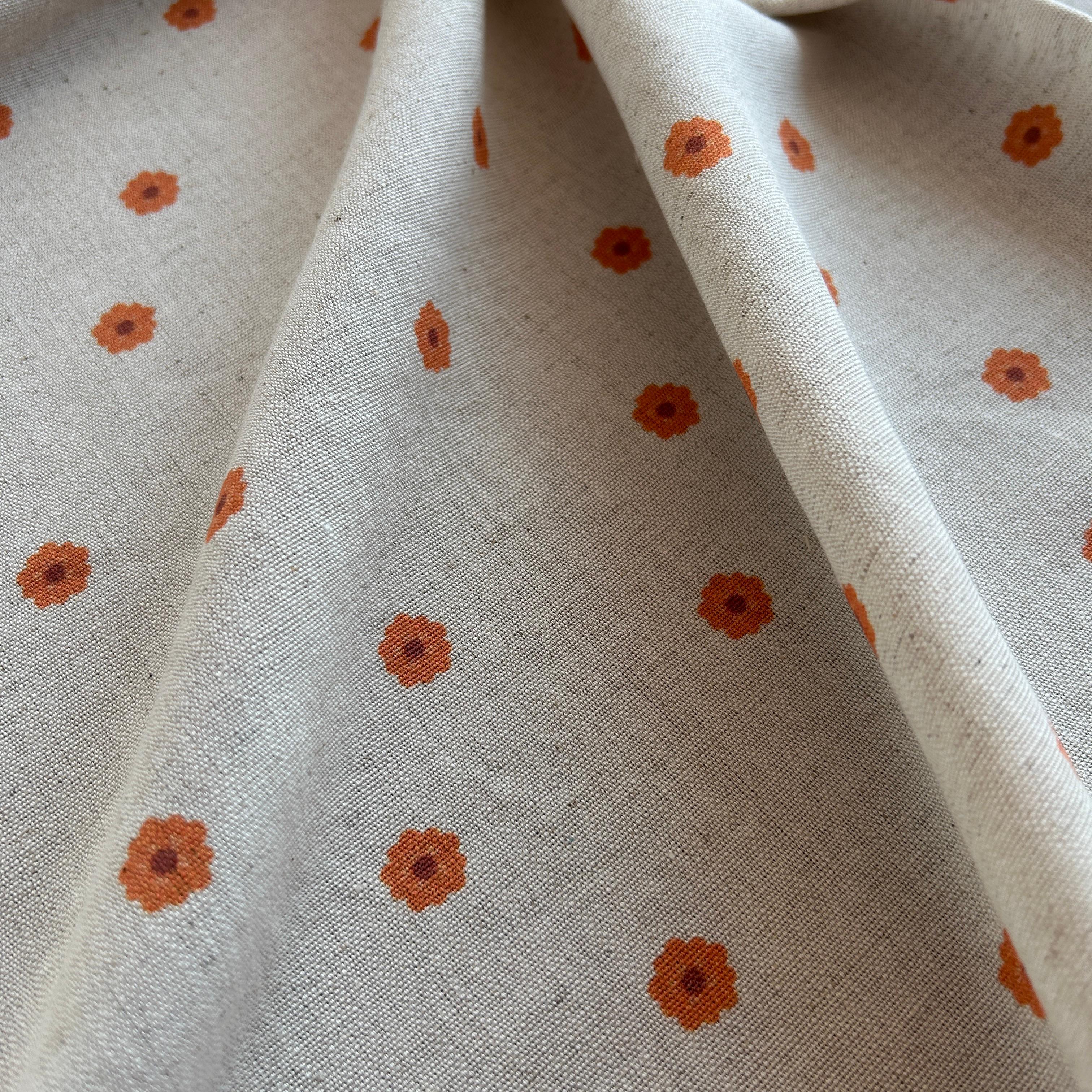 Crispy Flower Pattern Viscose Linen Fabric / DRY - 140
