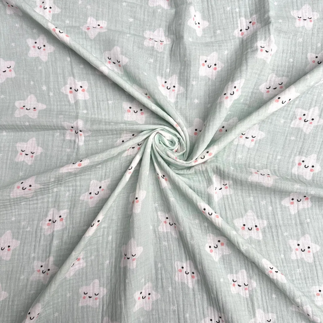 Toptan Müslin Kumaş / Çocuk / Yıldız  Desenli / DRY - 52