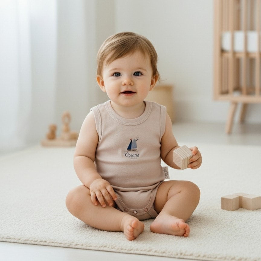 Gemi & Yelken Desenli Atlet Body | Bebek Giyim