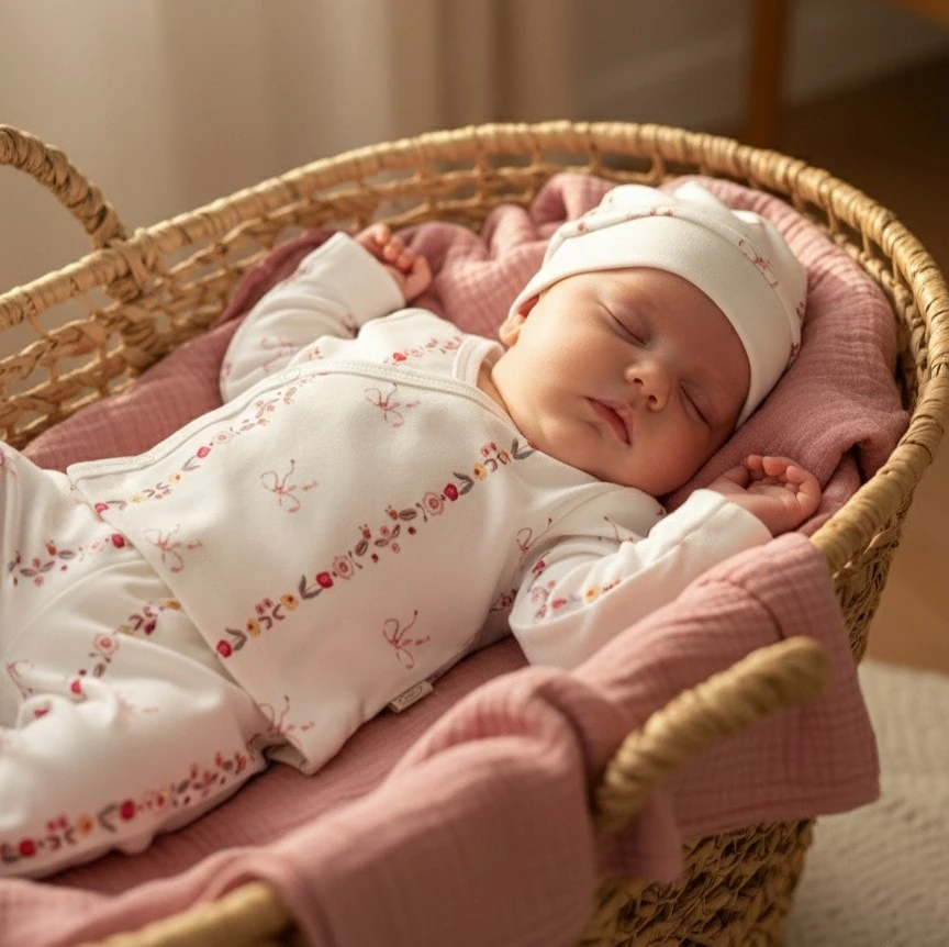 Kız Bebek Alt Üst Takım 4'lü Set | Çiçek Desenli | Yenidoğan & Bebek Giyim