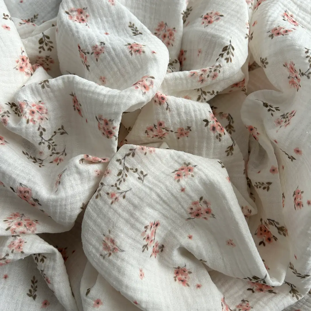 Toptan Müslin Kumaş / Çiçek Desenli / DRY - 215