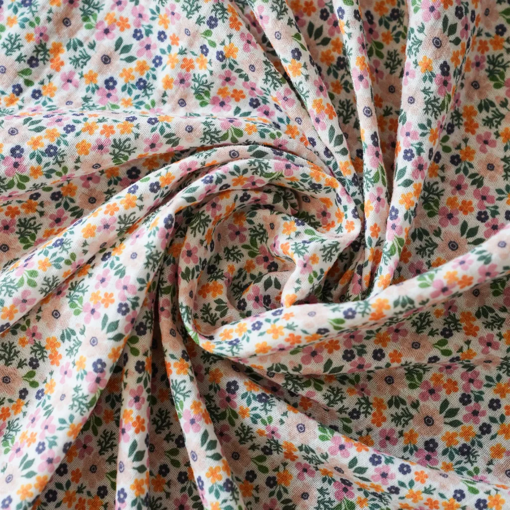Toptan Müslin Kumaş / Çıtır Çiçek Desenli / DRY - 51