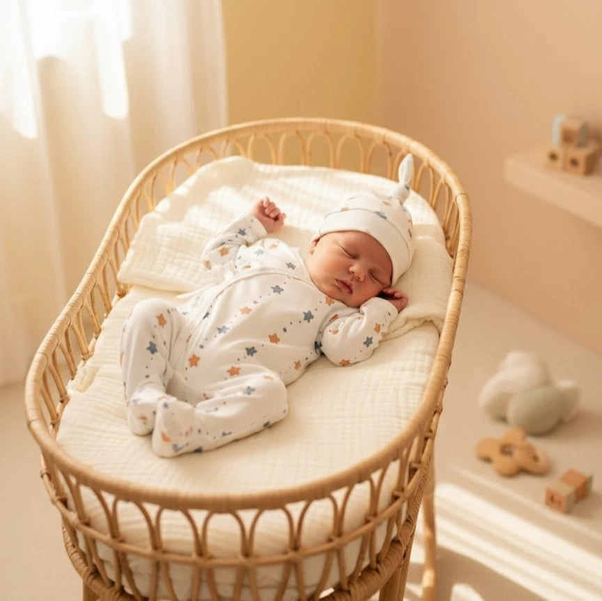 Bebek 2'li Tulum Set | Yıldız Desenli | Yenidoğan & Bebek Giyim