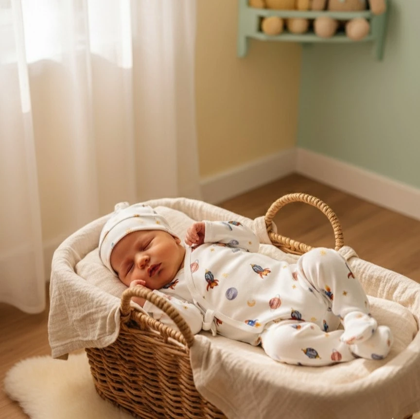 Bebek 2'li Tulum Set | Uzay Desenli | Yenidoğan & Bebek Giyim