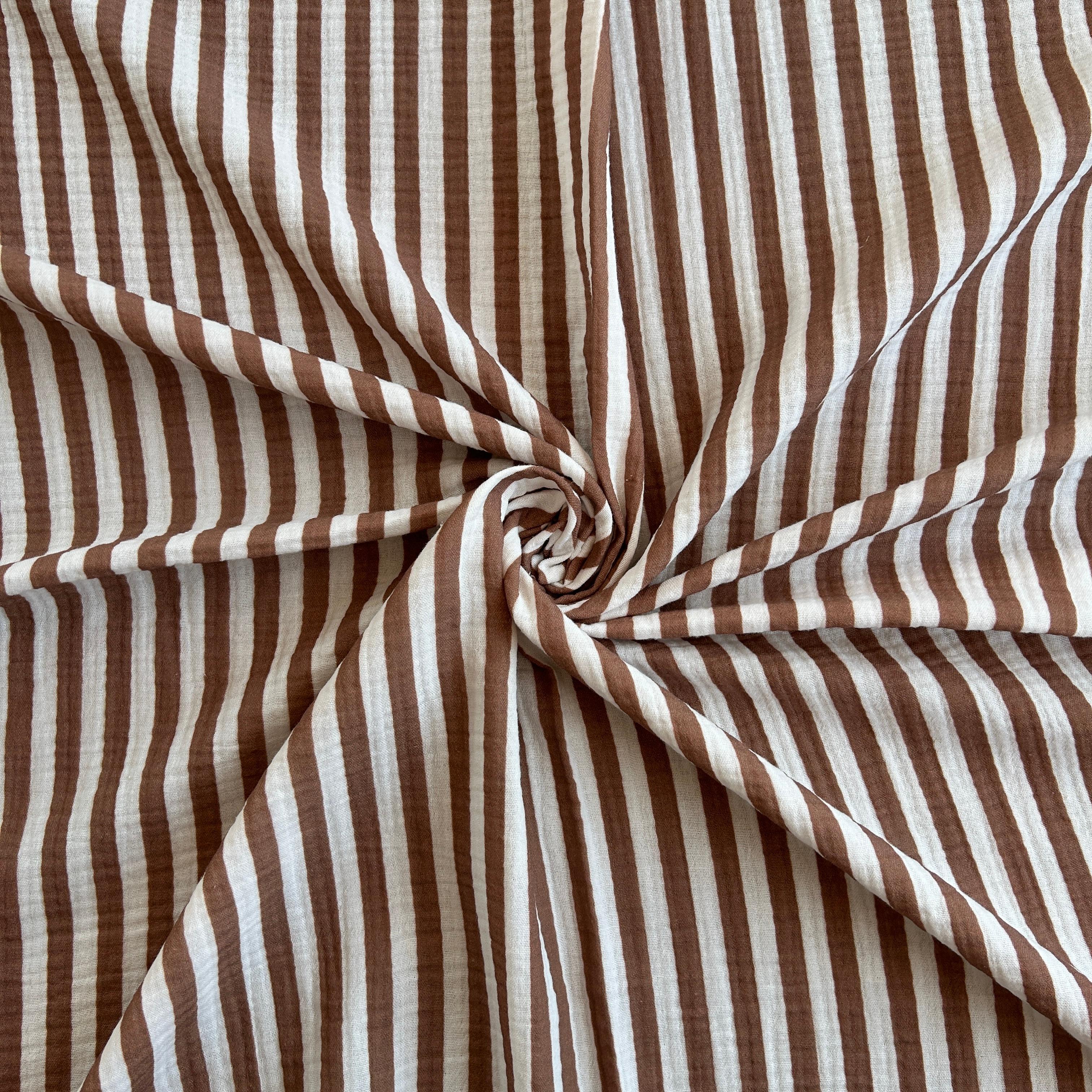 Striped Double Layer Cotton Muslin Fabric / DRY 157 
