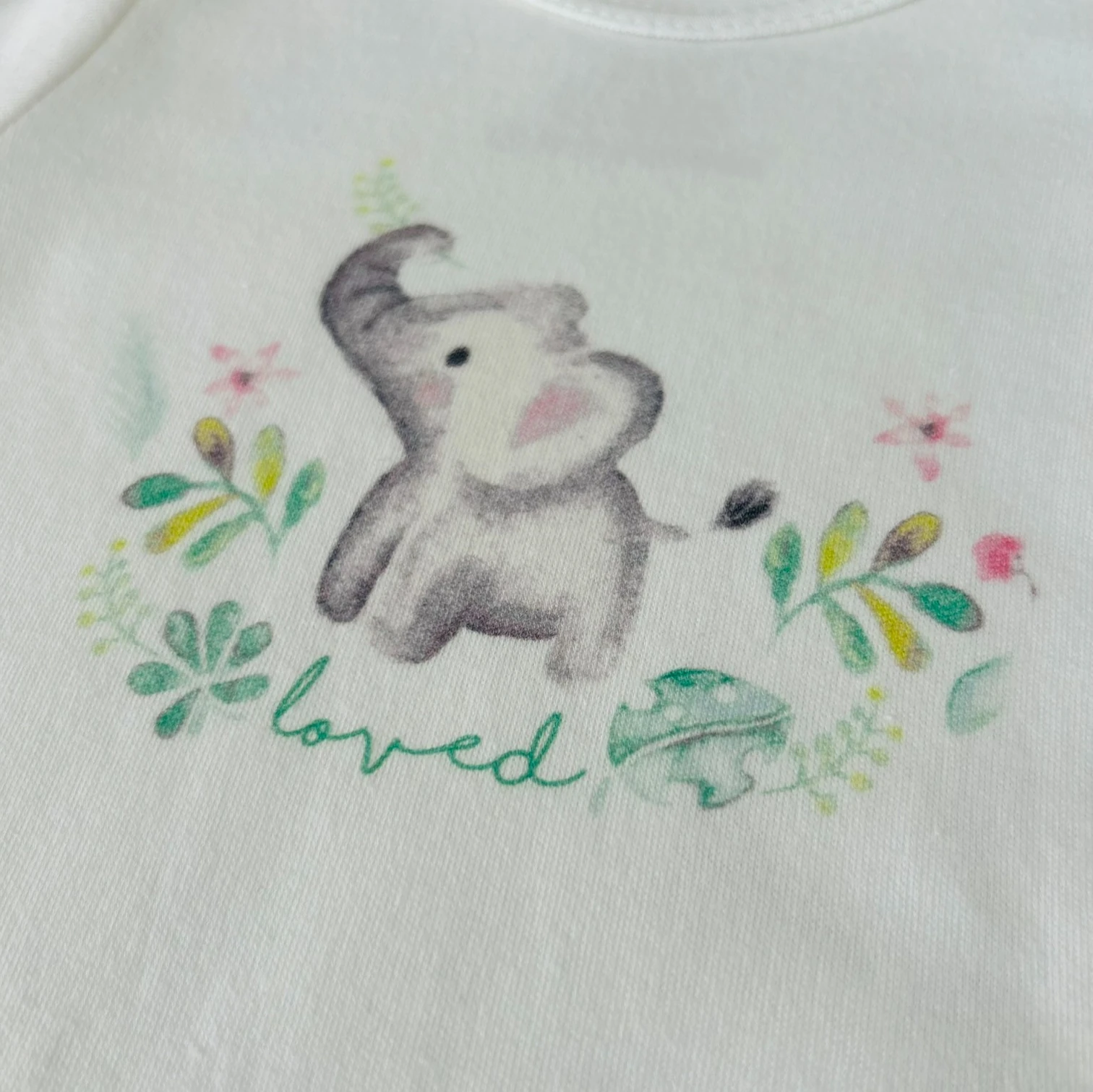 Fil Desenli Uzun Kollu Bebek Body | Yenidoğan & Bebek Giyim