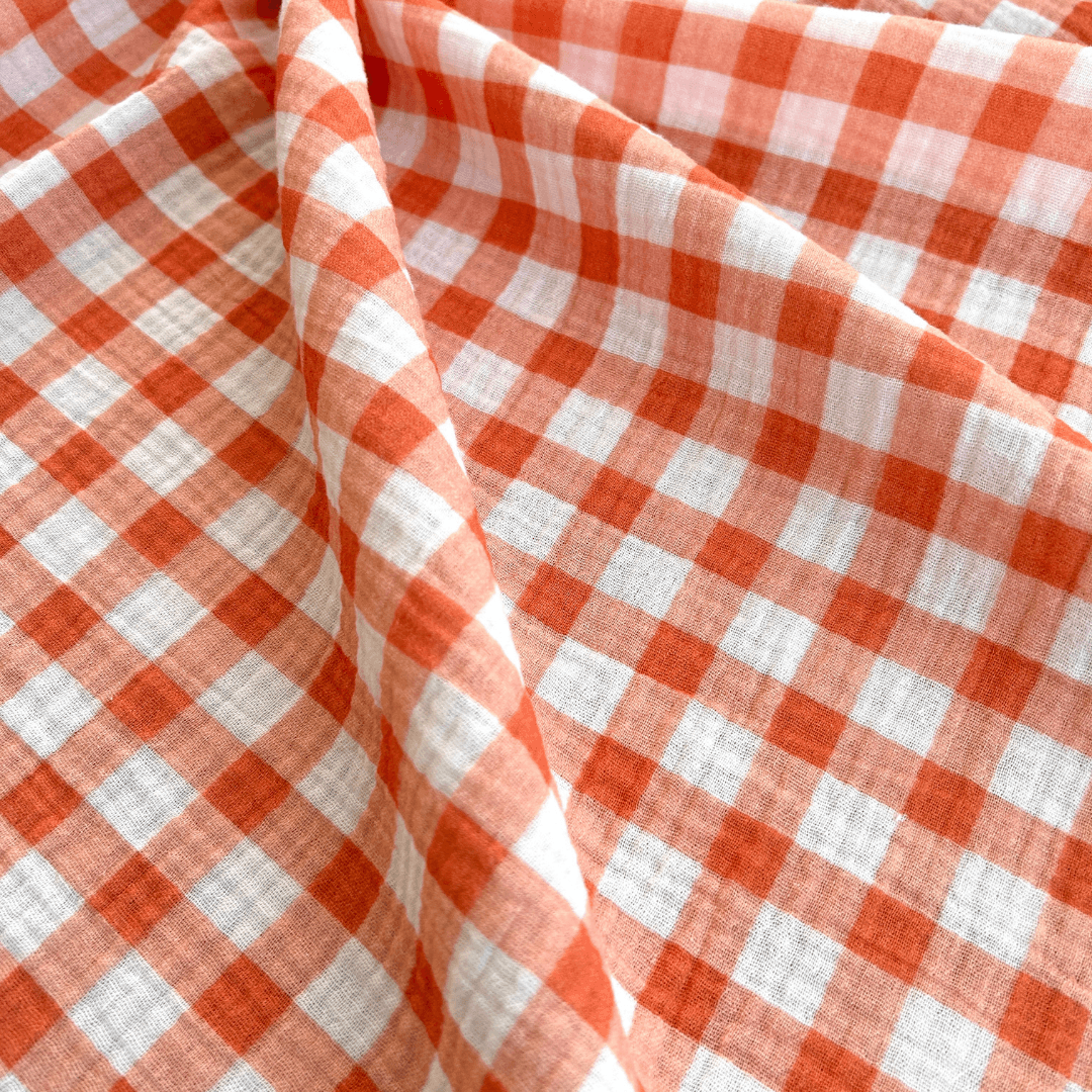 Plaid Pattern Double Layer Cotton Muslin Fabric / DRY 126 
