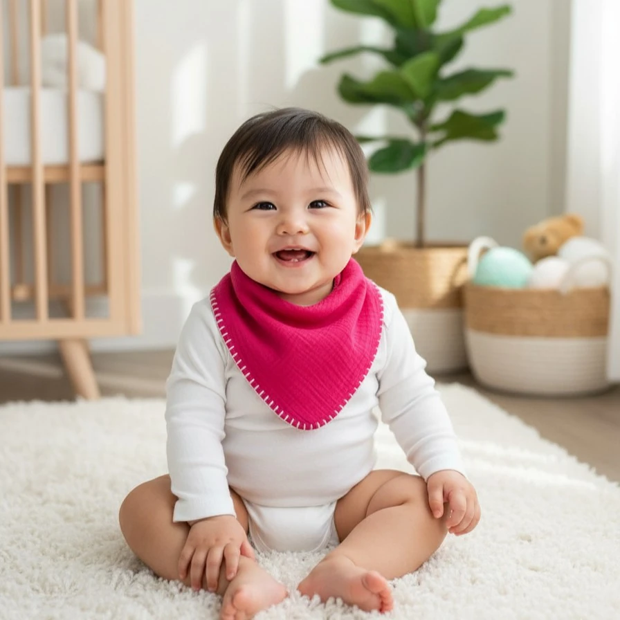 Çok Amaçlı 4N1 Müslin Bebek Önlük - Pembe