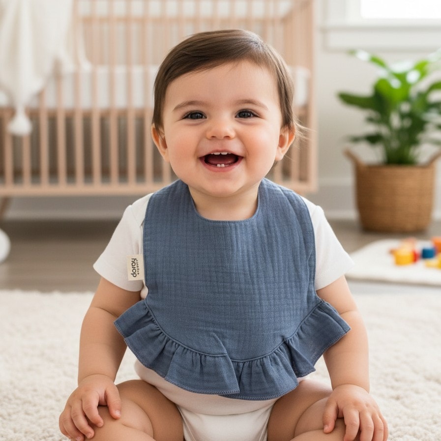 %100 Organik Müslin Önlük / Bebek Mama Önlüğü