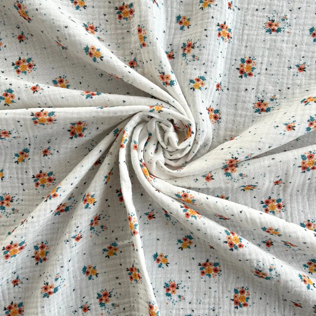 Toptan Müslin Kumaş / Çıtır Çiçek Desenli / DRY - 136