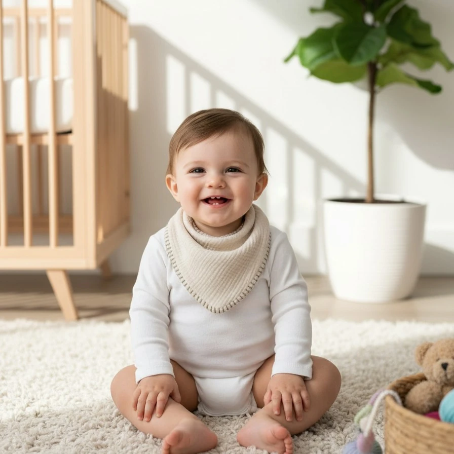 Çok Amaçlı 4N1 Müslin Bebek Önlük - Bej