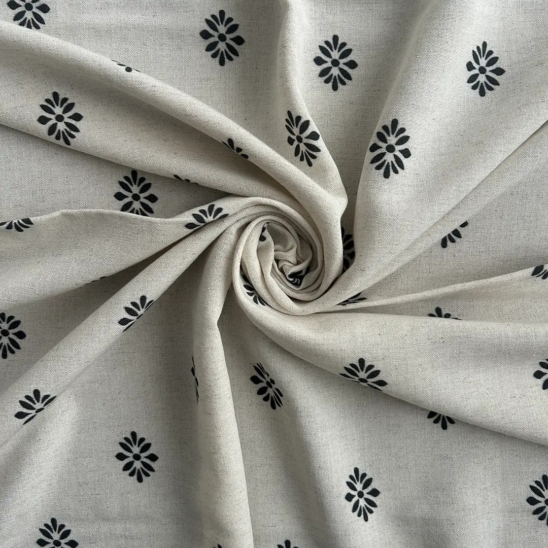 Toptan Viskon Keten Kumaş / Soyut Desenli / DRY - 210