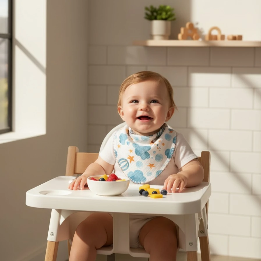 Çok Amaçlı Desenli 4N1 Müslin Önlük / Omuz Bezi - Bulut