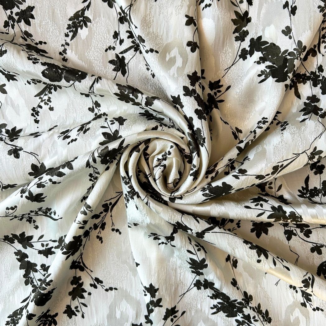 Elbiselik Kumaş / Jakarlı Floş Viskon Saten / DRY 5004