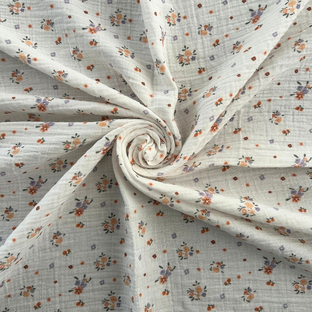 Toptan Müslin Kumaş / Çiçek Desenli / DRY 221
