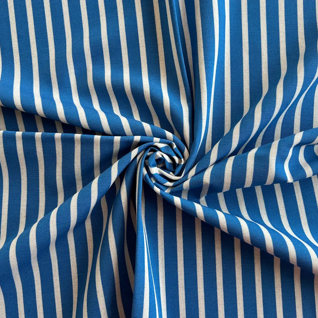 Toptan Viskon Keten Kumaş / Çizgi Desenli / DRY - 153