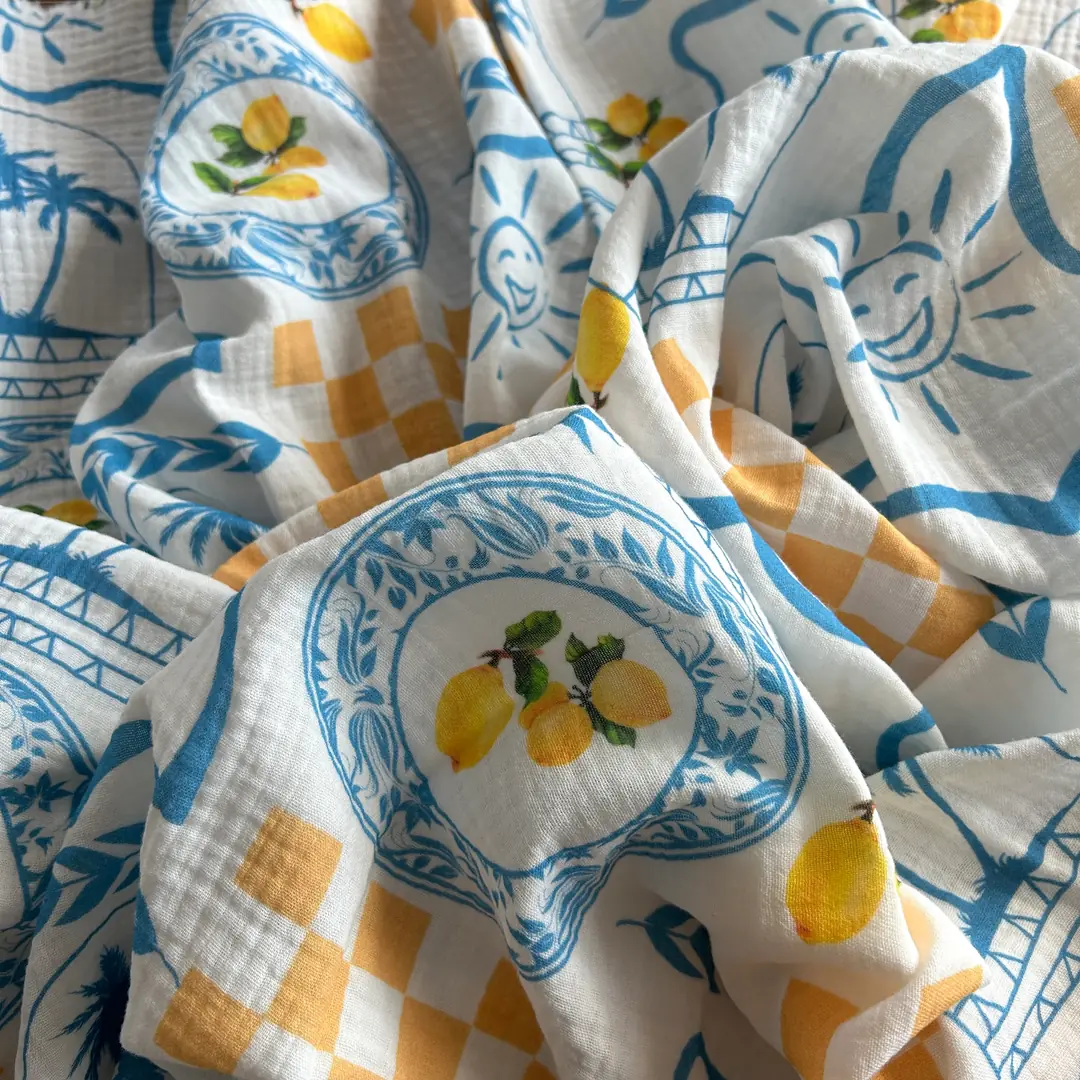 Toptan Müslin Kumaş / Yaz Desenli / DRY - 168