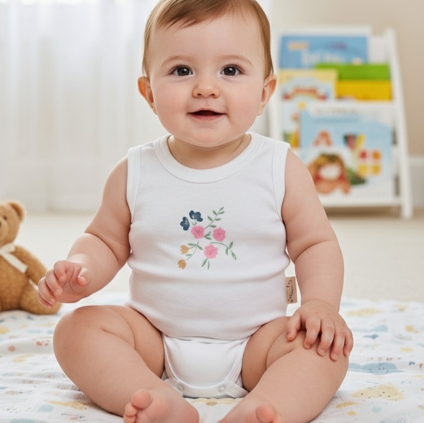 Çiçek Desenli Atlet Body | Bebek Giyim