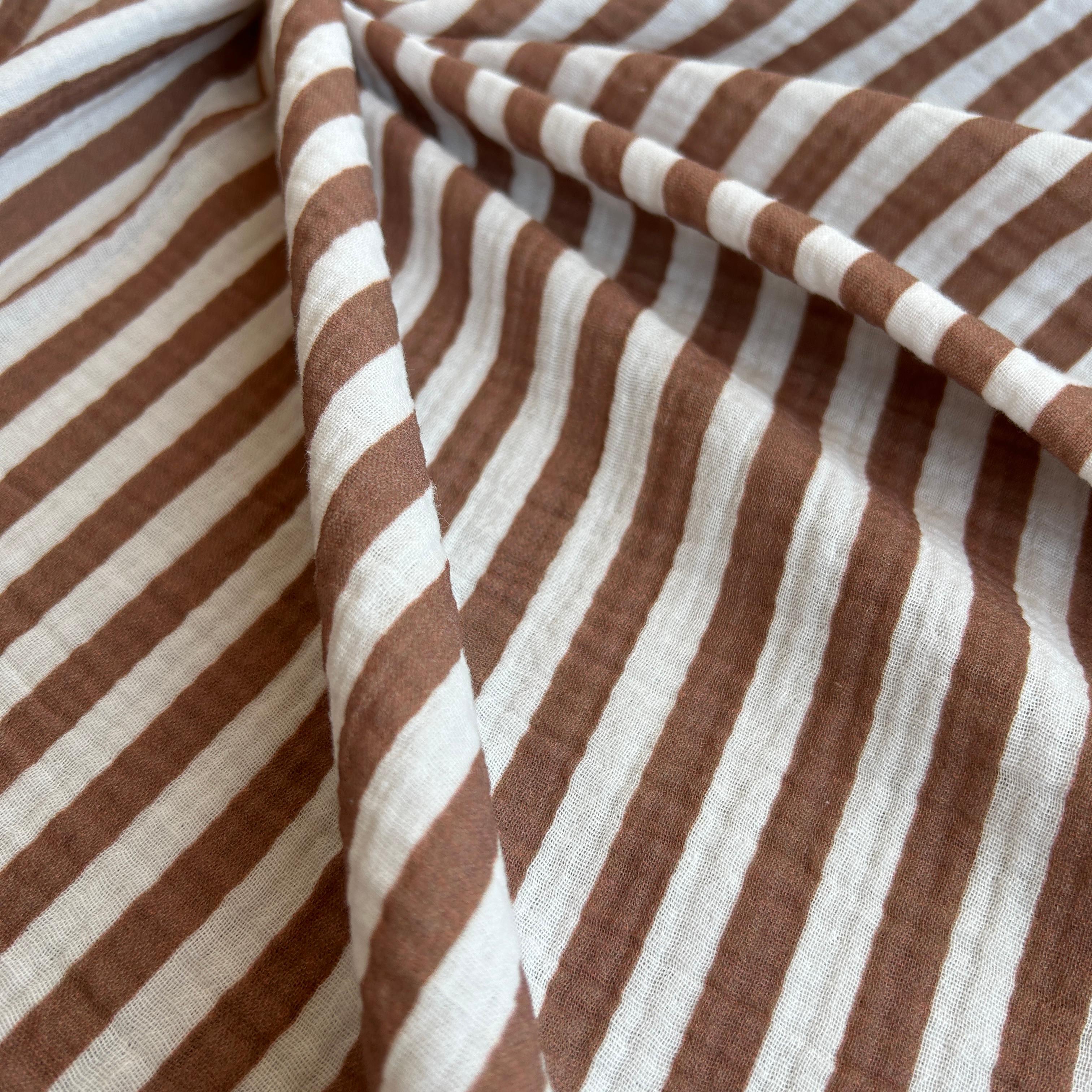 Striped Double Layer Cotton Muslin Fabric / DRY 157 
