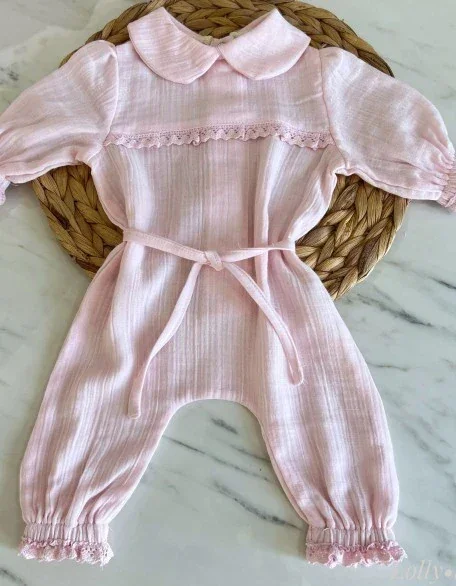 Kız Bebek Müslin Tulum 2'li Set | Yenidoğan & Bebek Giyim - Pembe